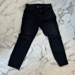 American Eagle Charcoal Gray High-Rise Straight Jeans